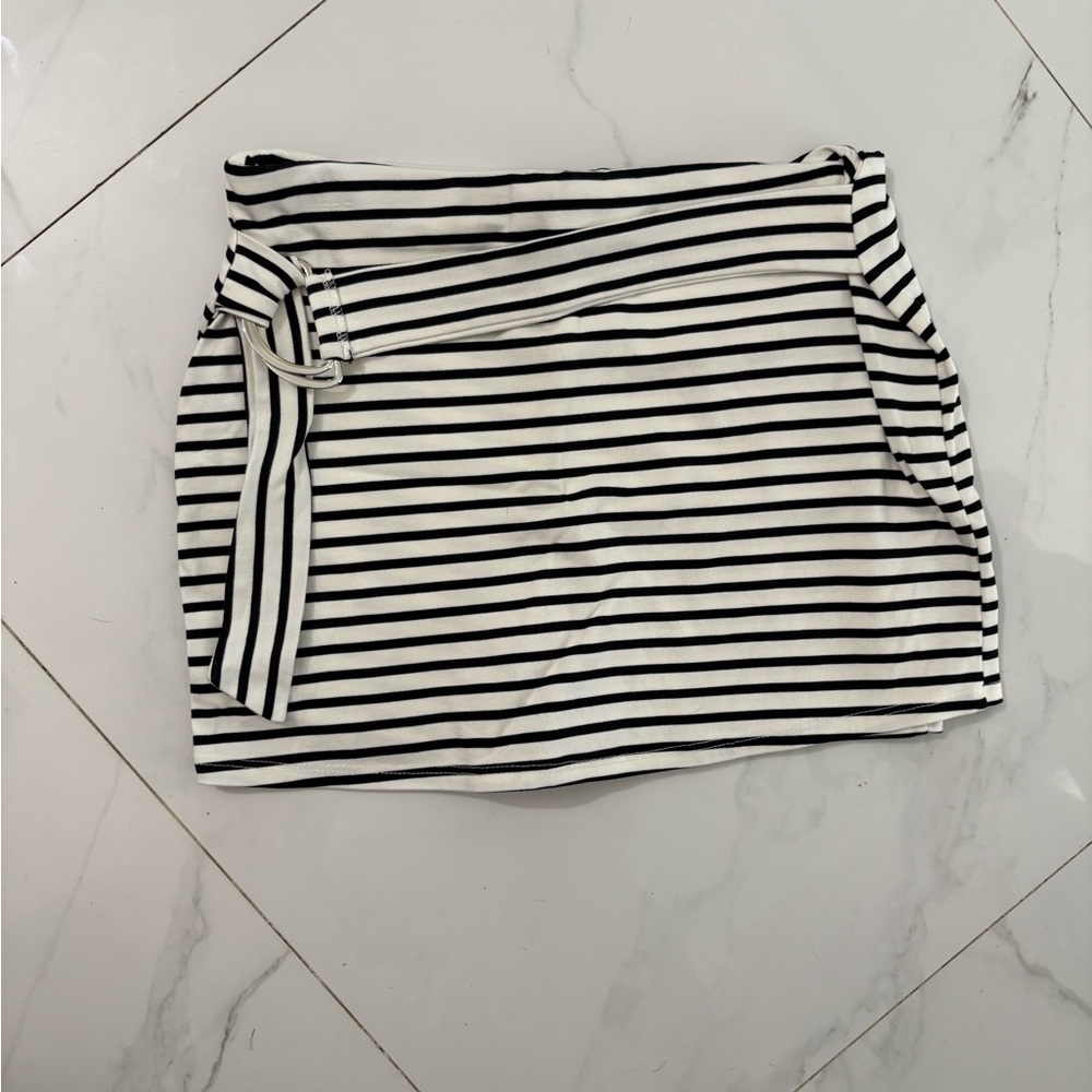 Striped Black and White Women's Skirt
